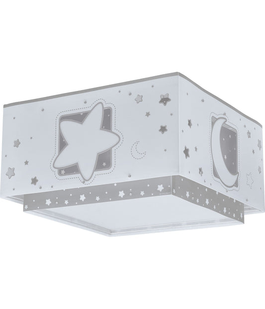 Kinderzimmer Deckenleuchte Moonlight – Mond & Sterne Grau