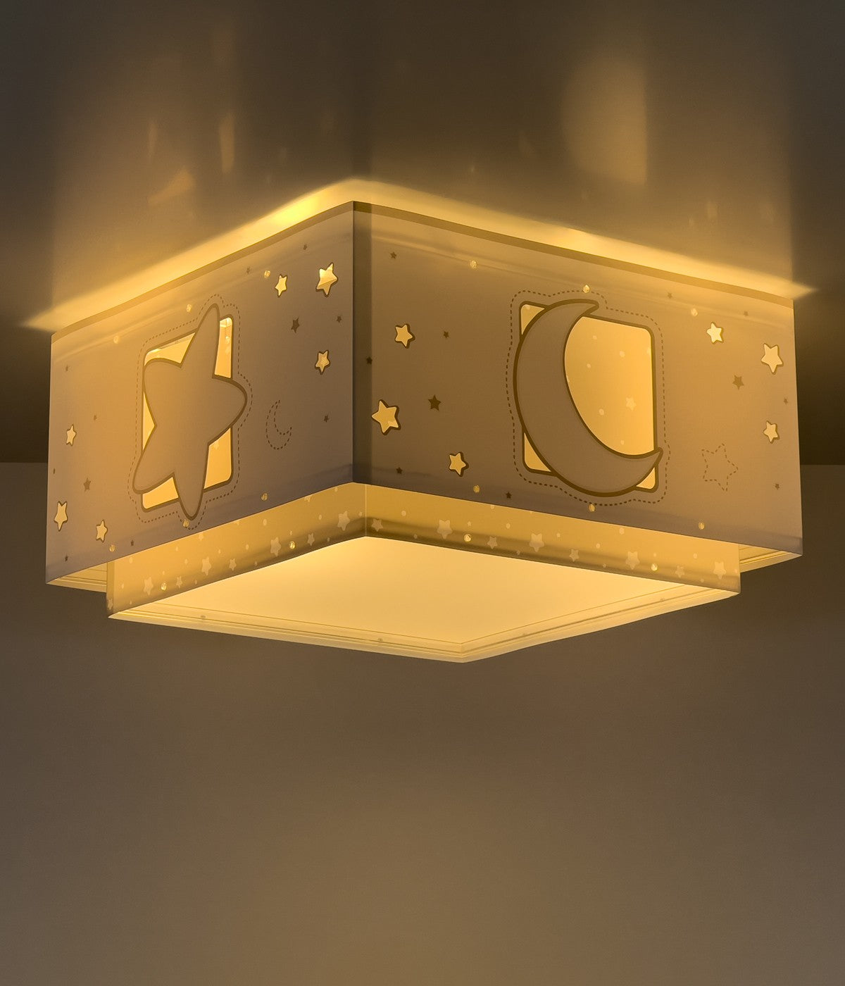 Kinderzimmer Deckenleuchte Moonlight – Mond & Sterne Grau