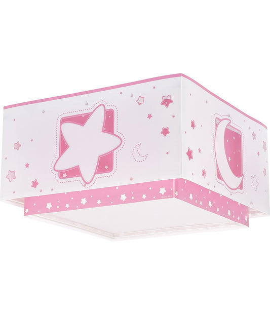 Kinderzimmer Deckenleuchte Moonlight – Mond & Sterne Rosa