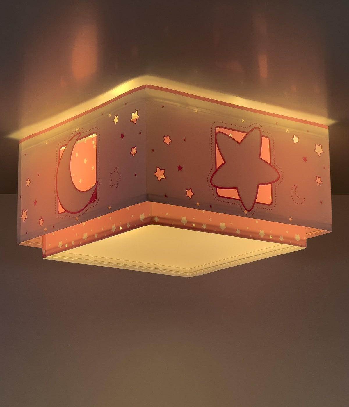 Kinderzimmer Deckenleuchte Moonlight – Mond & Sterne Rosa
