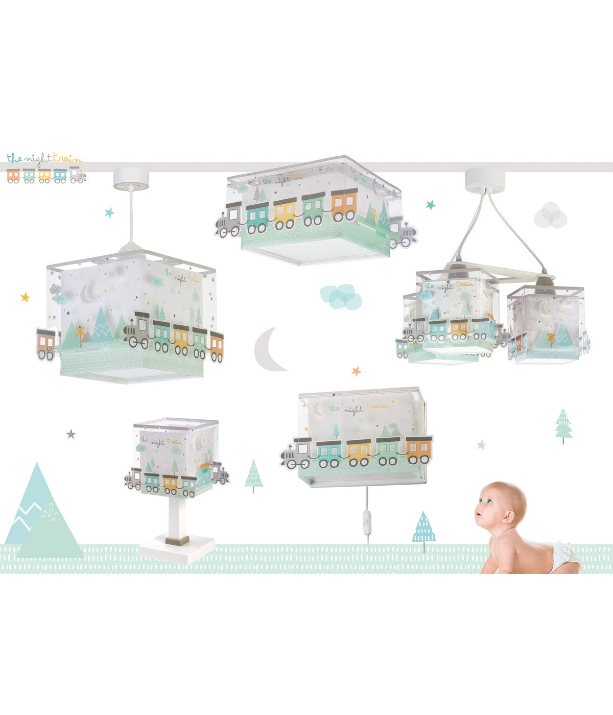 Kinderzimmer Deckenleuchte The Night Train – Bunter Zug