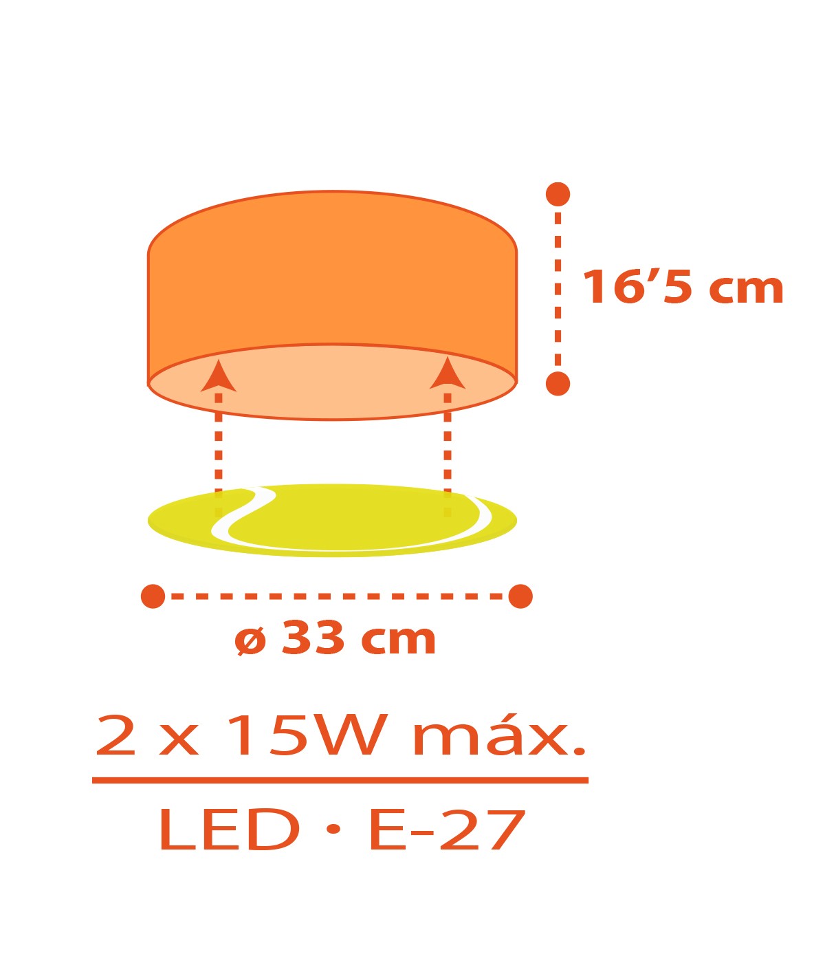 Deckenleuchte Tennis | Orange