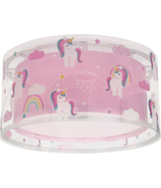 Kinderzimmer Deckenleuchte Unicorns – Einhörner Rosa