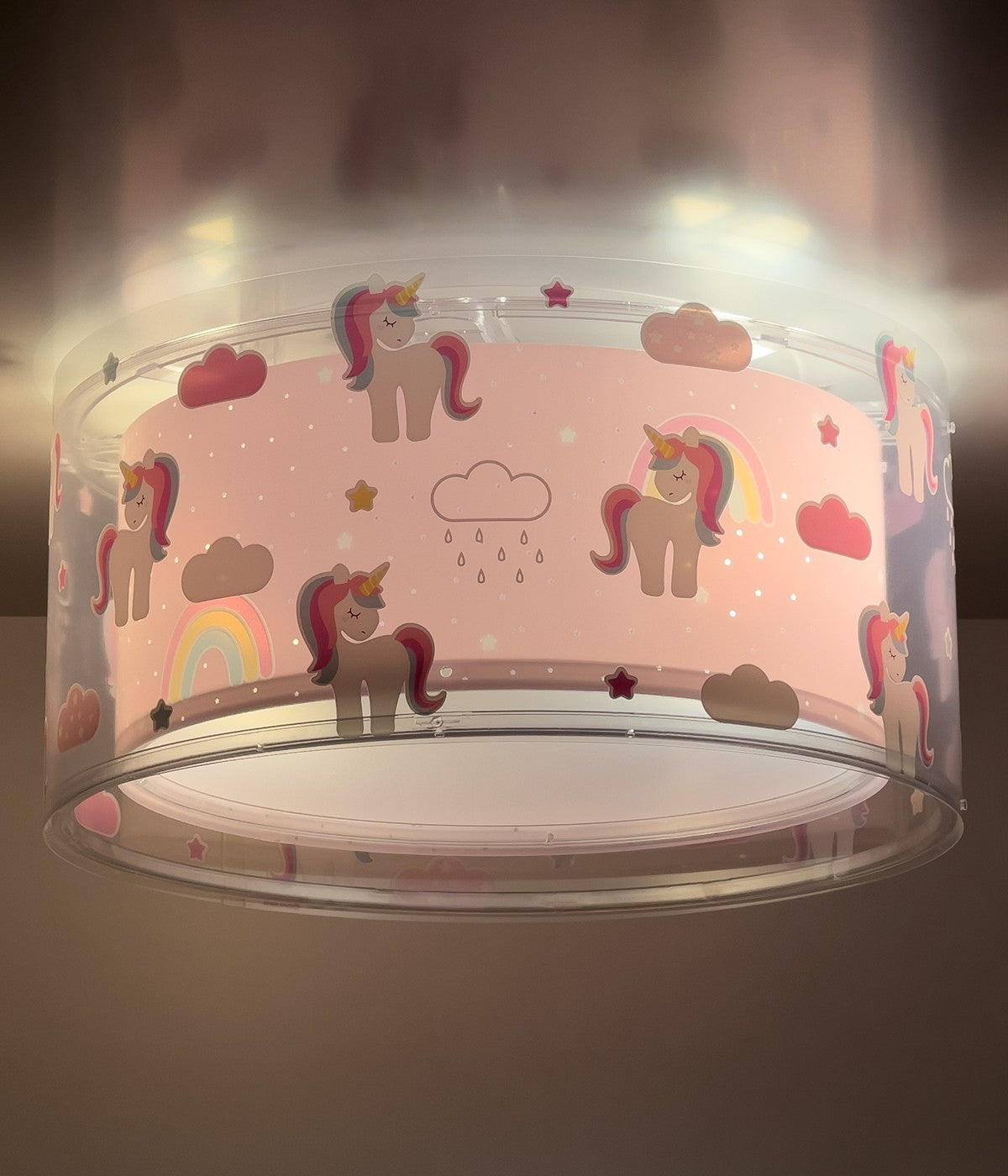 Kinderzimmer Deckenleuchte Unicorns – Einhörner Rosa
