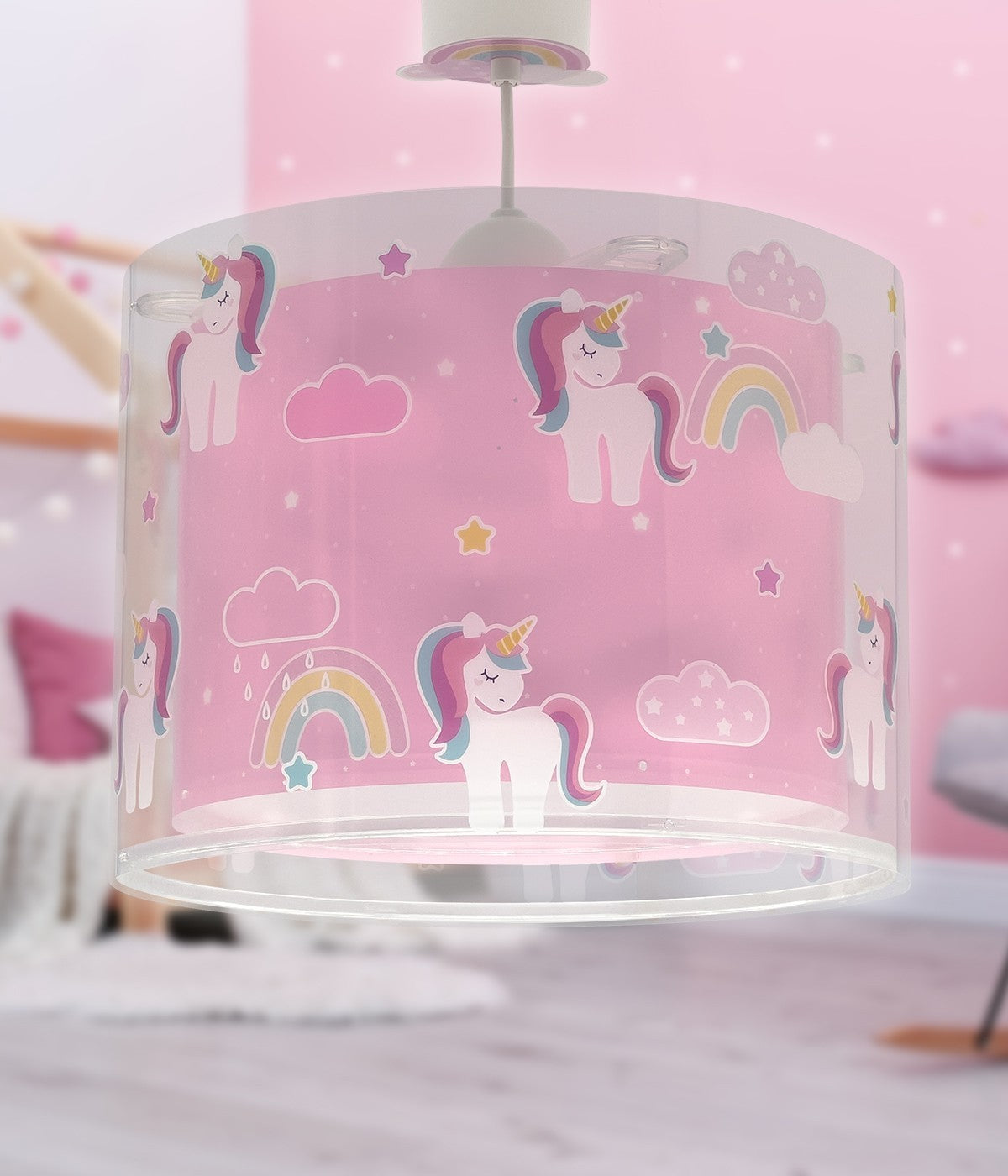 Kinderzimmer Deckenleuchte Unicorns – Magische Einhörner Rosa