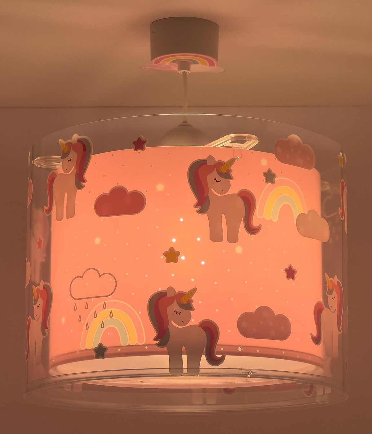 Kinderzimmer Deckenleuchte Unicorns – Magische Einhörner Rosa