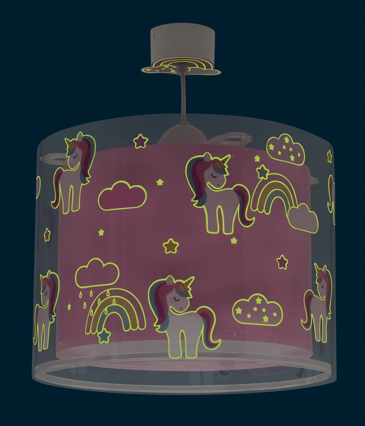 Kinderzimmer Deckenleuchte Unicorns – Magische Einhörner Rosa