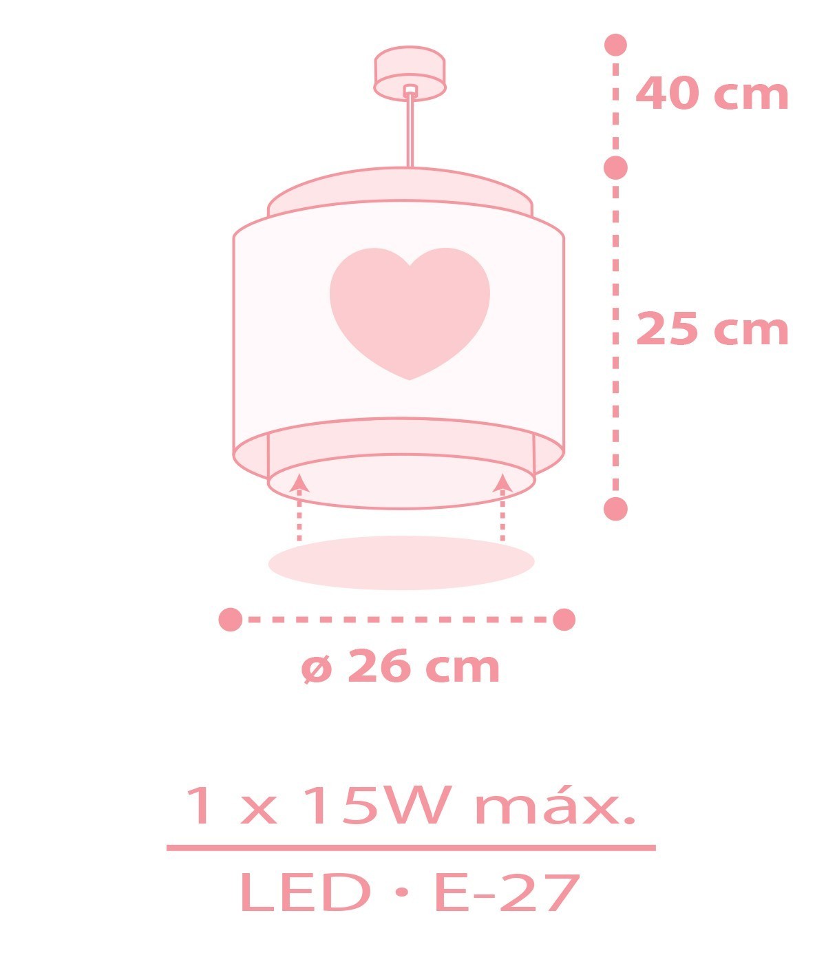 Deckenleuchte Baby Dreams | Herzen Rosa