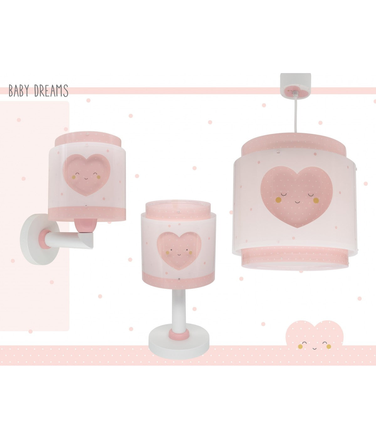 Deckenleuchte Baby Dreams | Herzen Rosa