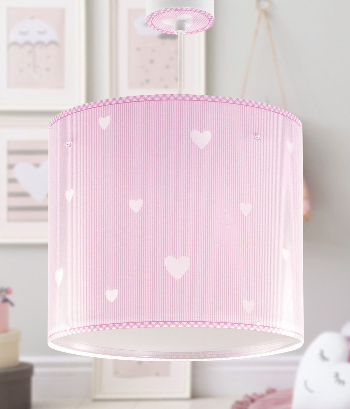 Babyzimmer Deckenleuchte Sweet Dreams – Wolken & Herzen Rosa