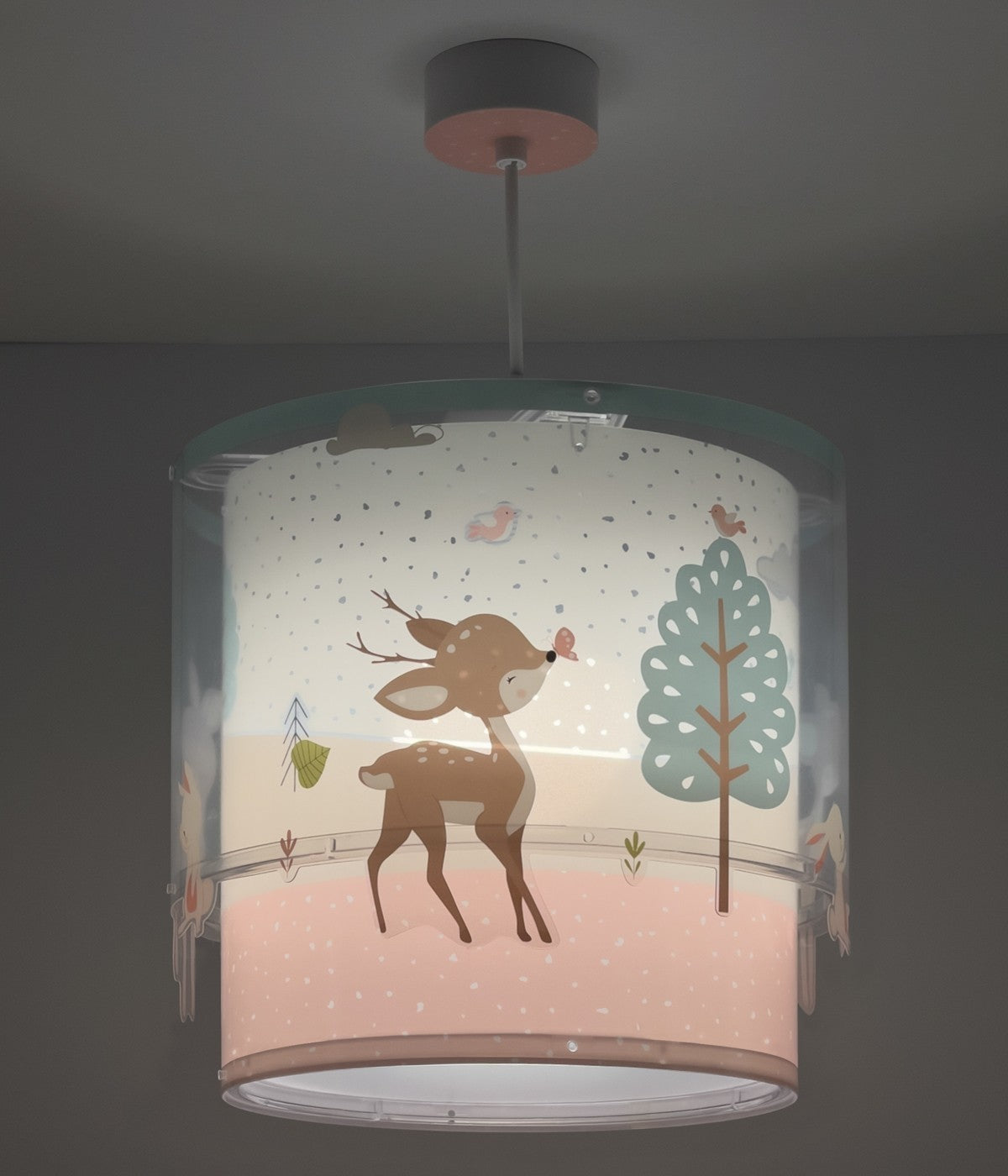 Kinderzimmer Deckenleuchte Waldmärchen – Hirsch & Kaninchen