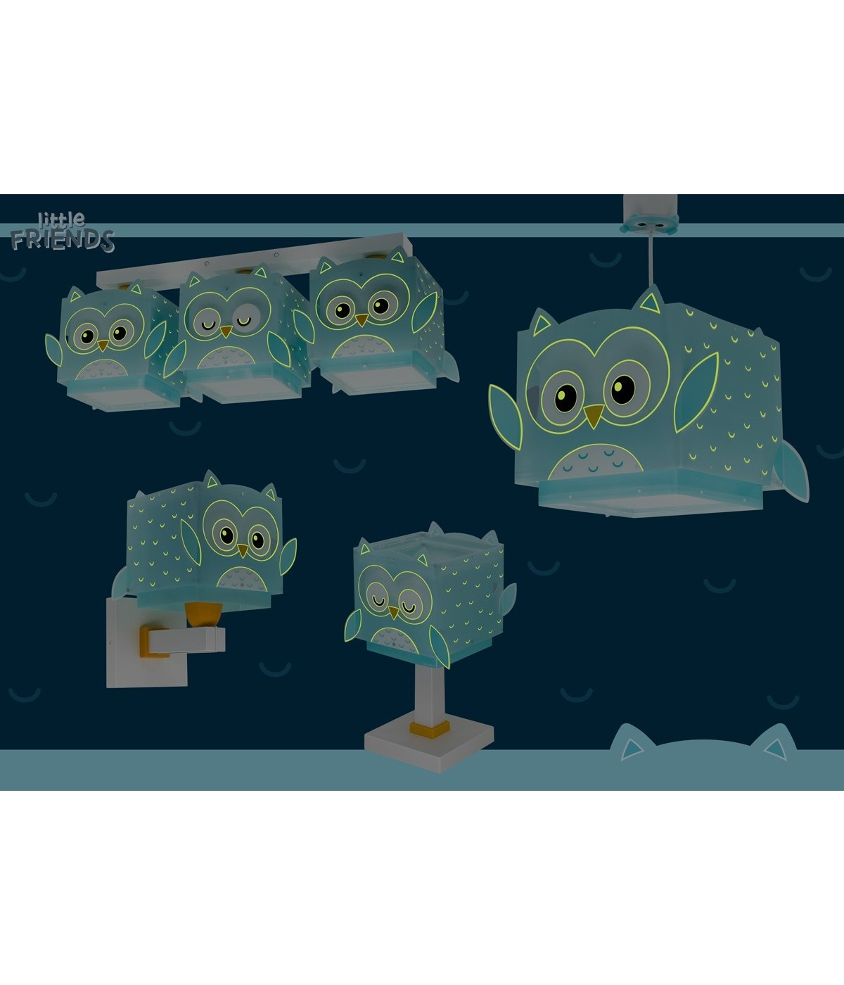 Kinderzimmer Deckenleuchte Little Blue Owl