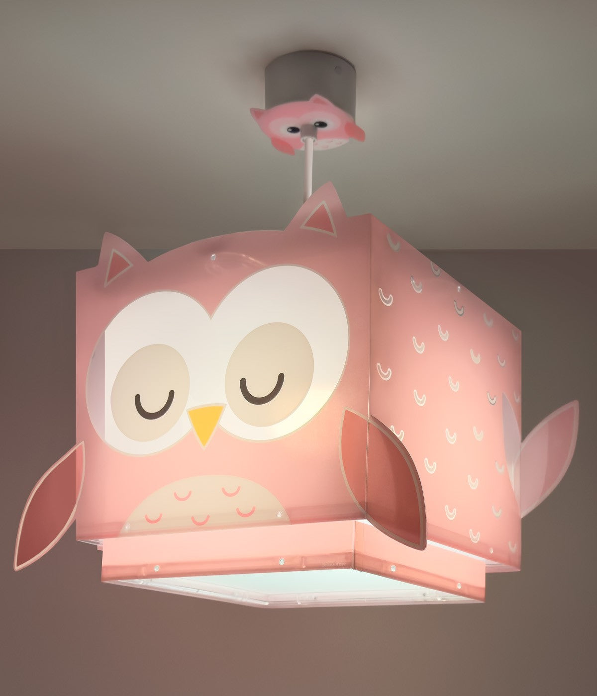Kinderzimmer Deckenleuchte  Kleine Rosa Eule
