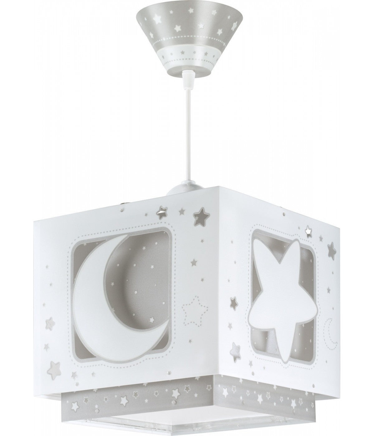 Kinderzimmer Deckenleuchte Luna – Mond & Sterne Grau
