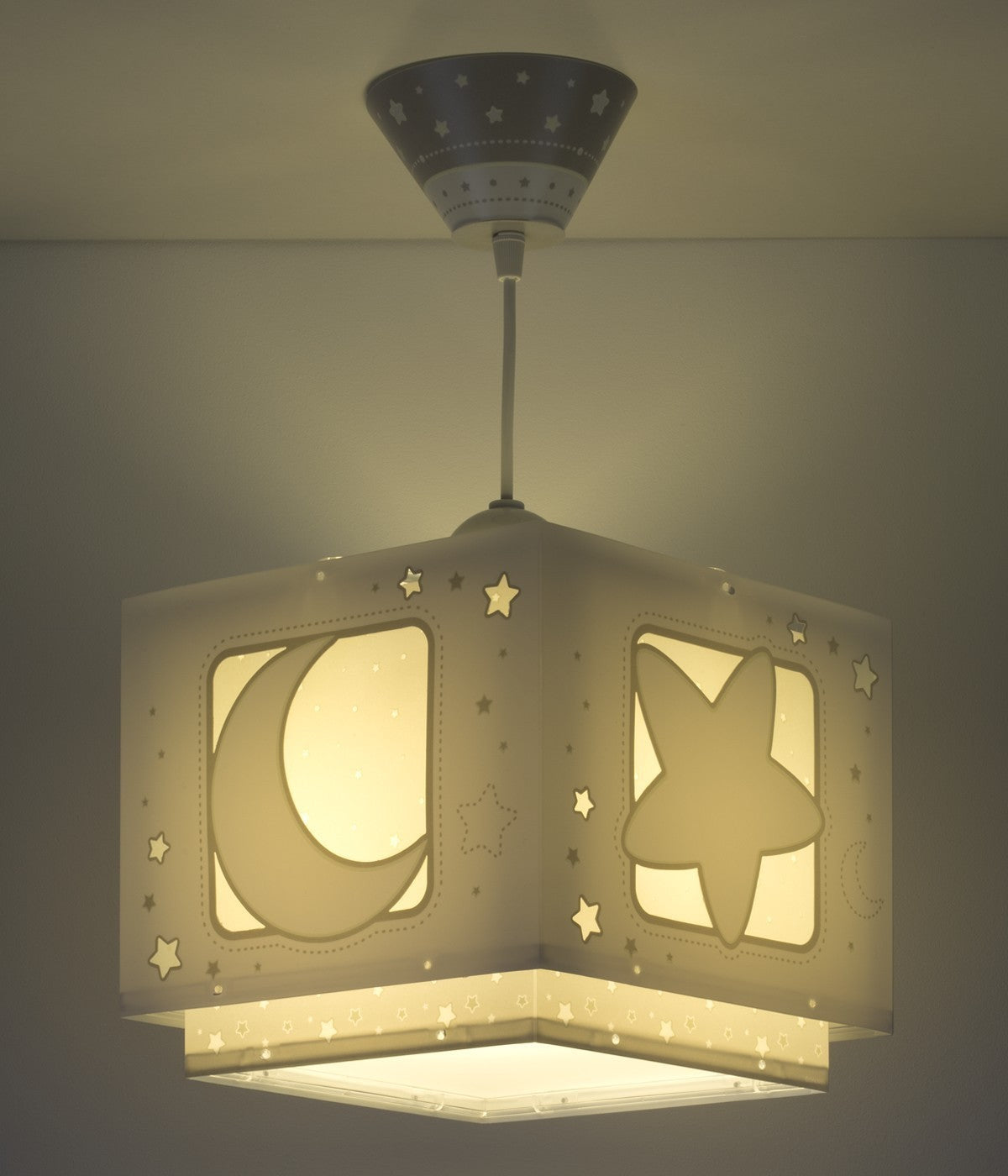 Kinderzimmer Deckenleuchte Luna – Mond & Sterne Grau