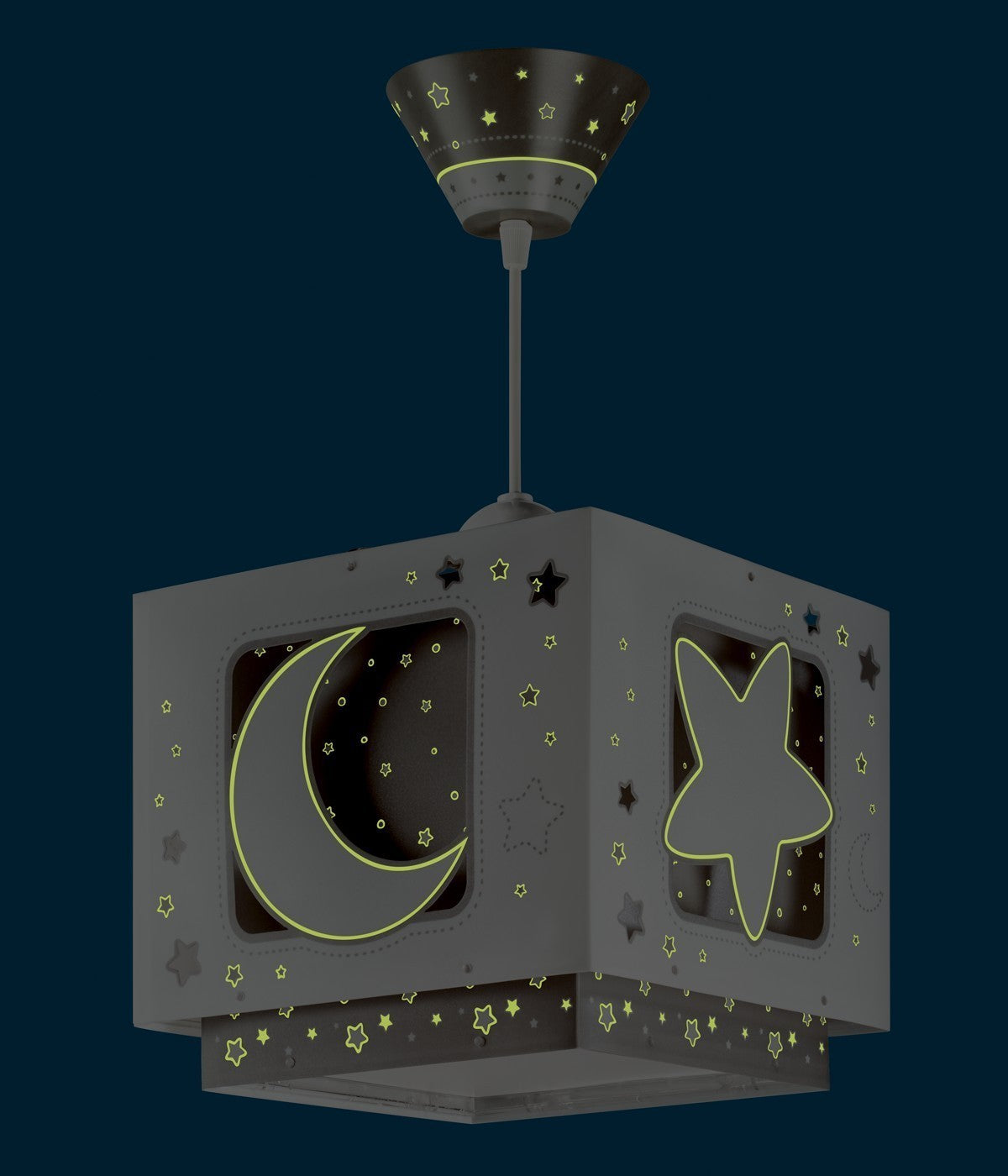 Kinderzimmer Deckenleuchte Luna – Mond & Sterne Grau