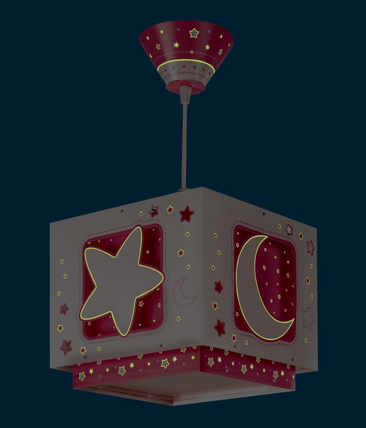 Kinderzimmer Deckenleuchte Luna – Mond & Sterne Rosa