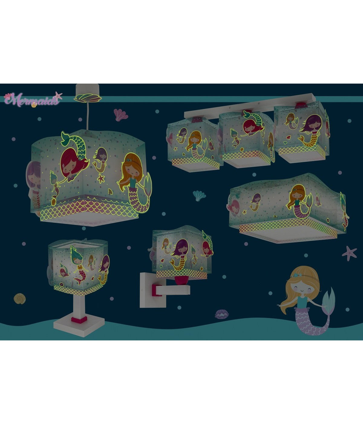 Kinderzimmer Deckenleuchte Mermaids – Meerjungfrauen