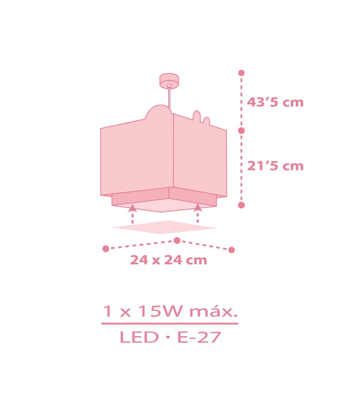 Deckenleuchte Baby Jungle | Waldtiere Rosa