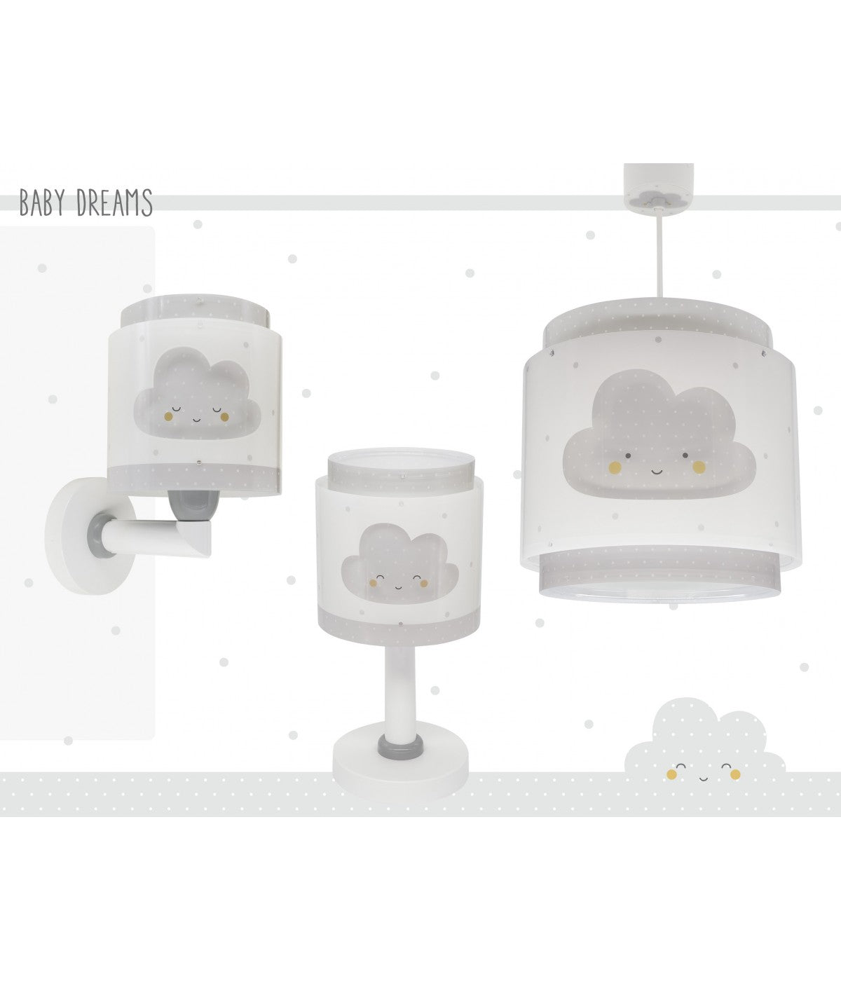 Deckenleuchte Baby Dreams | Wolken Grau