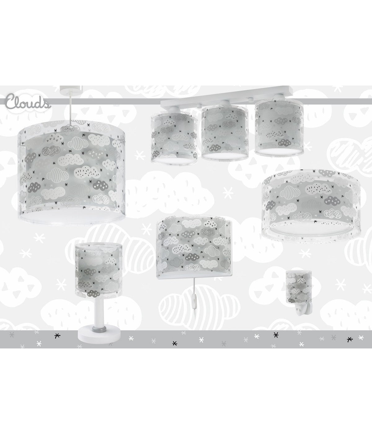 Deckenleuchte Clouds – Wolke Grau