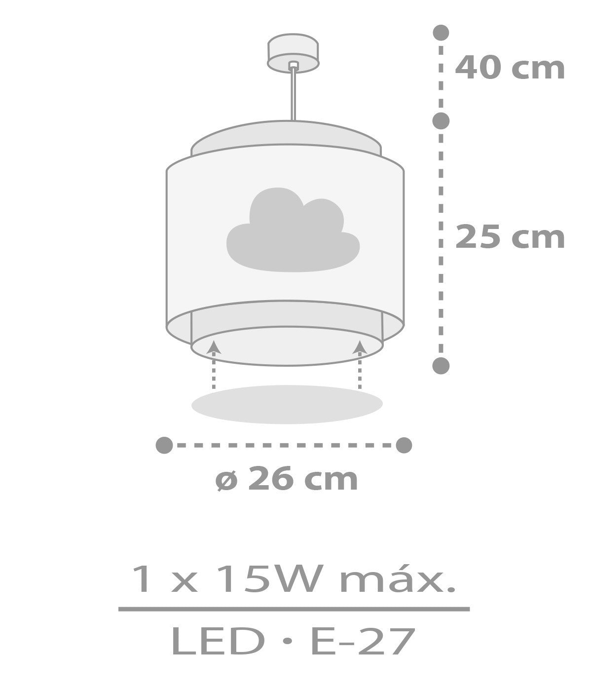 Deckenleuchte Baby Dreams | Wolken Grau
