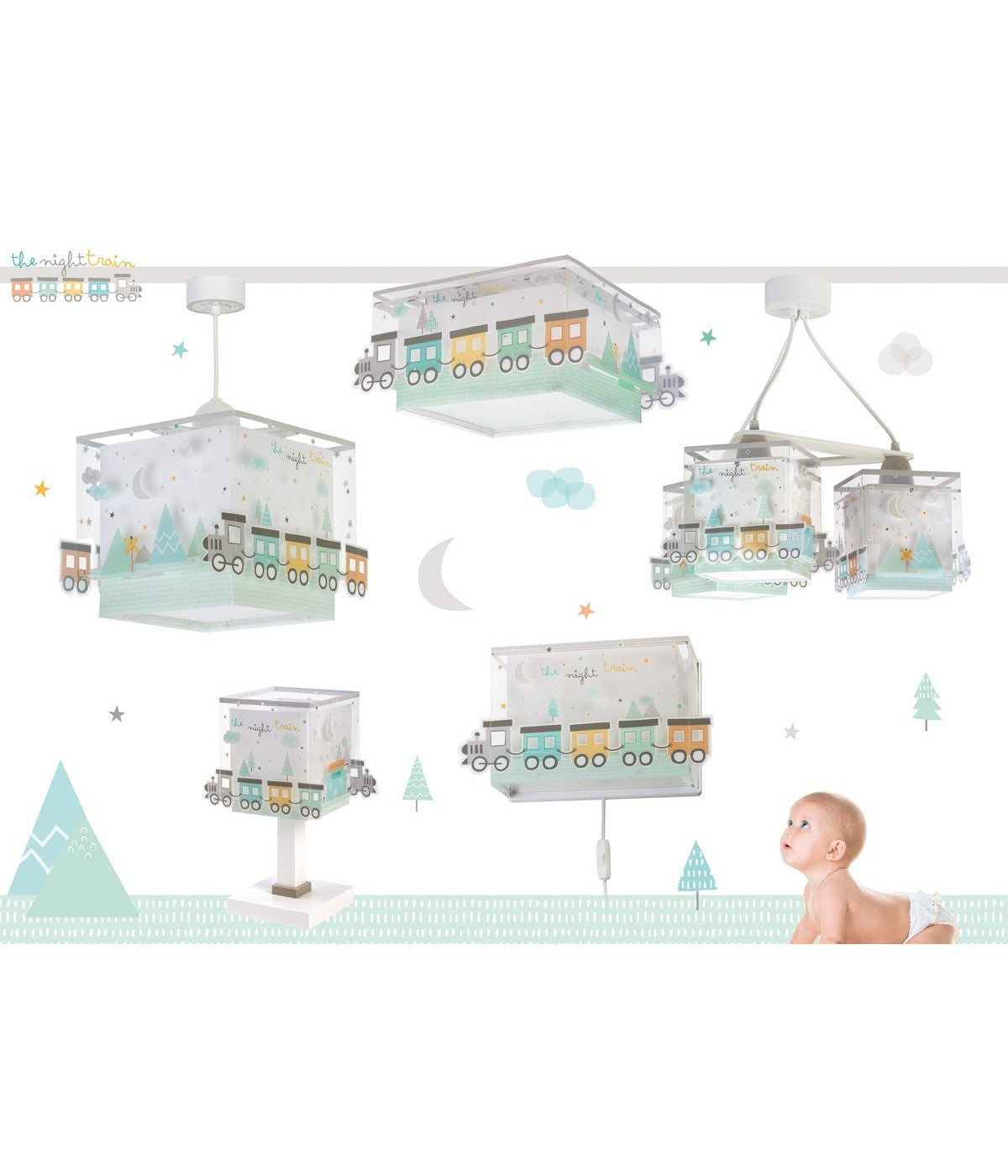 Kinderzimmer Deckenleuchte The Night Train – Bunter Zug