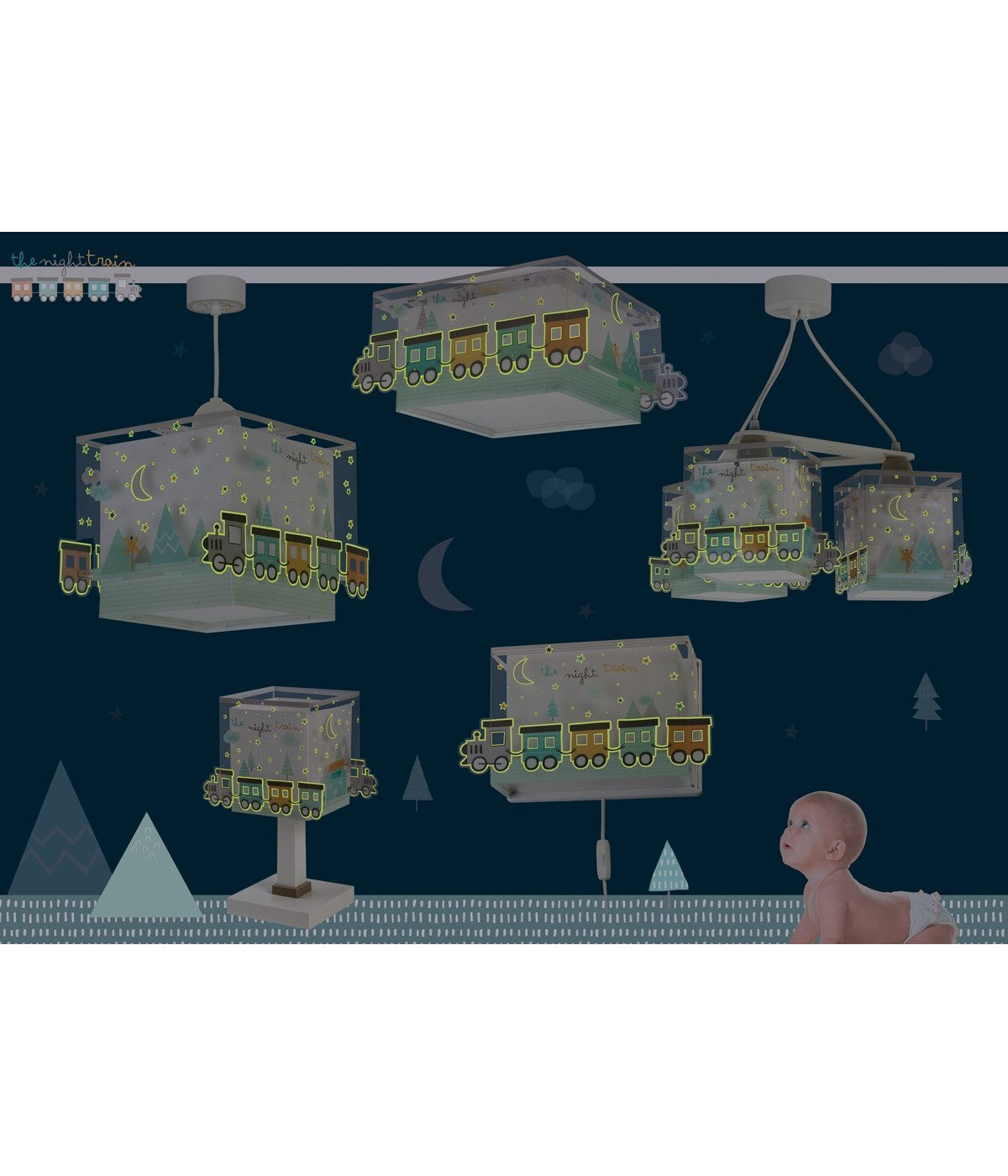 Kinderzimmer Deckenleuchte The Night Train – Bunter Zug