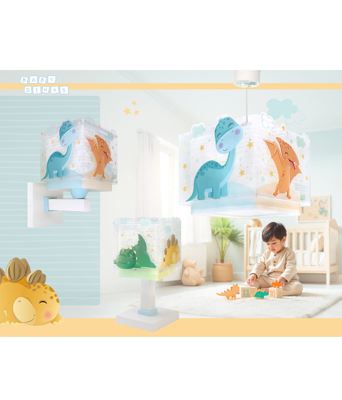 Wandleuchte Baby Dinos | Dinosaurier