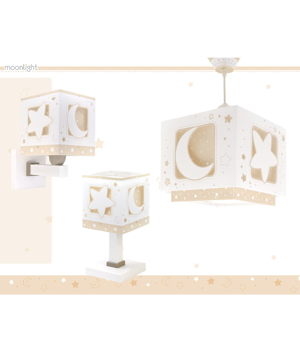 Wandleuchte Moonlight – Luna & Sterne Beige