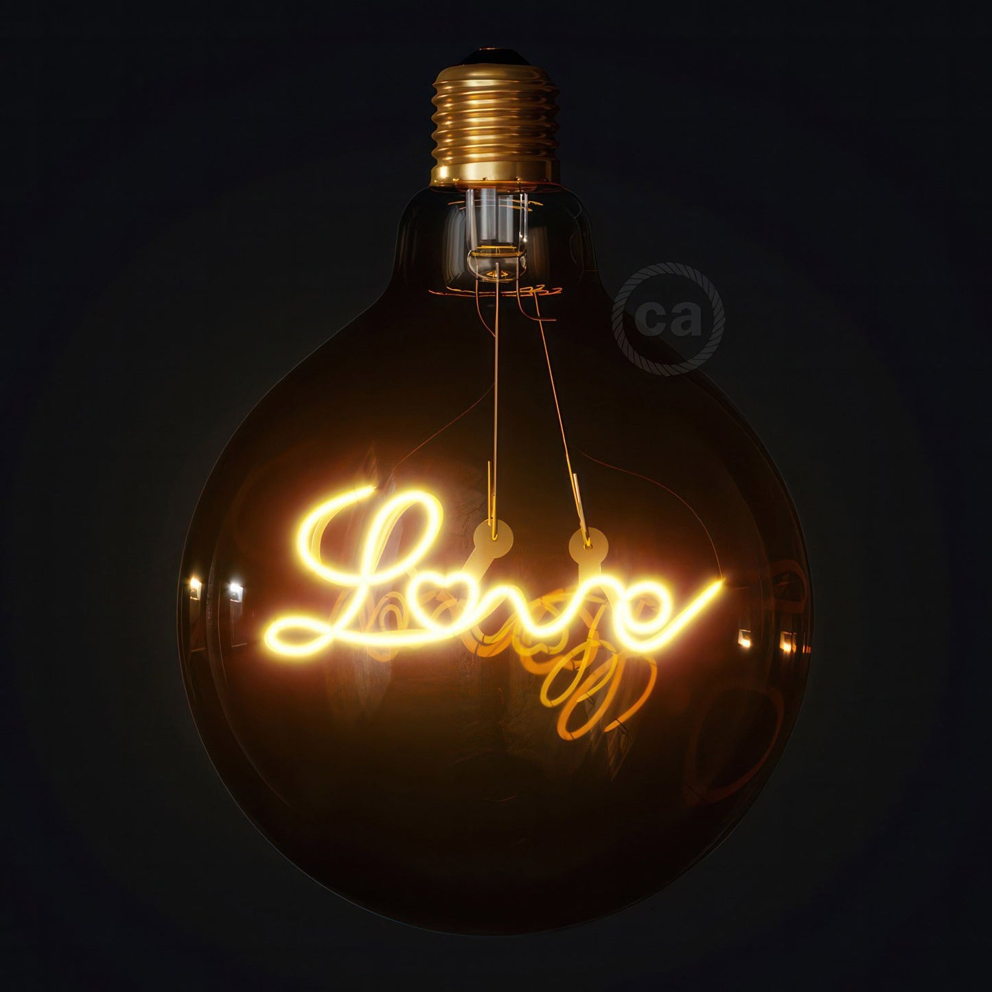Ampoule LED suspendue 4,5 W 250 lm E27, Gold Globo G125, « Love », 1800 K, dimmable