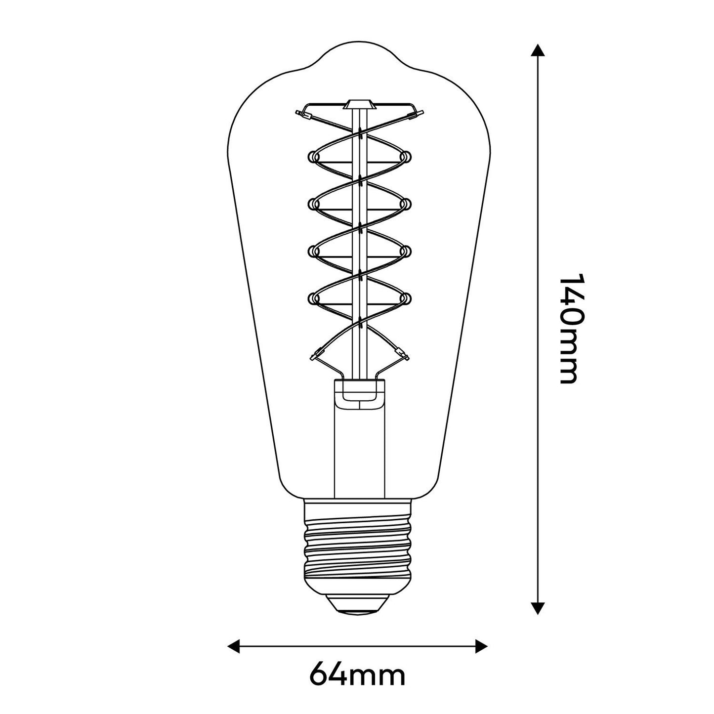 LED-Glühbirne Smoky Edison ST64 4,8W 250Lm E27 1800K dimmbar