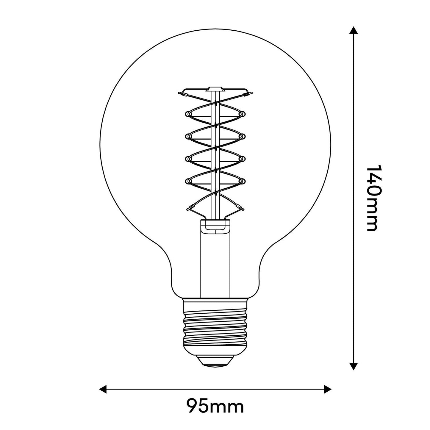 LED-Glühbirne Smoky Globo G95 4,8W 250Lm E27 1800K Dimmbare - D03