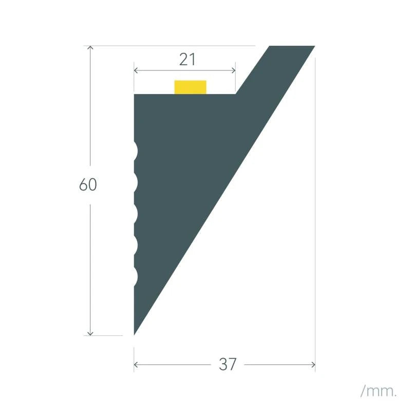 Zierleiste für LED-Streifen 2m Diagonal Modern