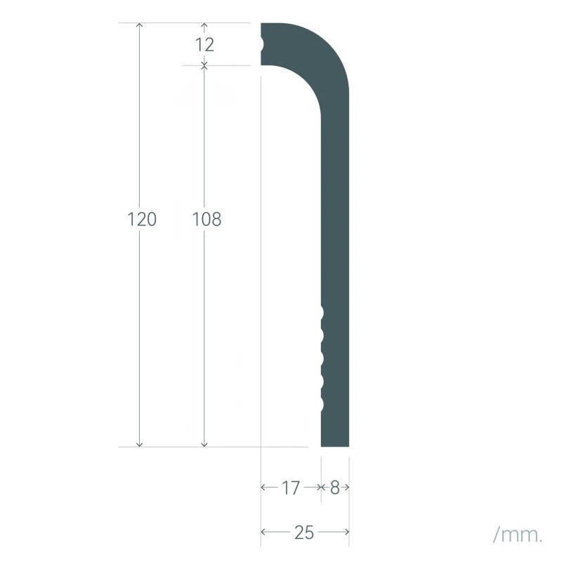 Sockelleiste Kabeldurchführung 2m Bend