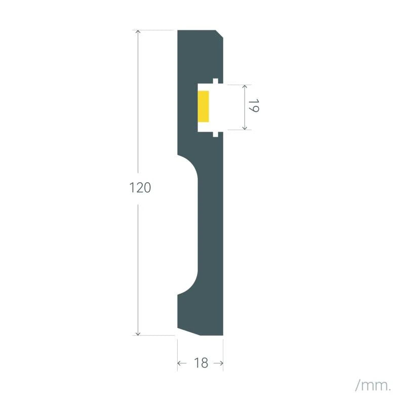Fussleiste Für LED Streifen Classic mit durchgehender Abdeckung
