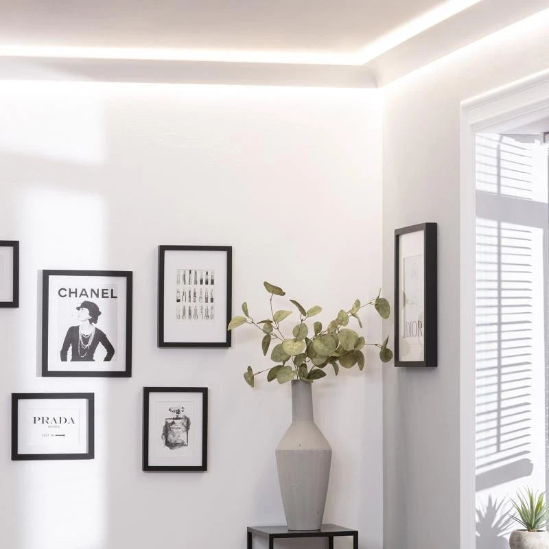 Sockelleiste für 2 LED-Streifen 2m Bogen Design