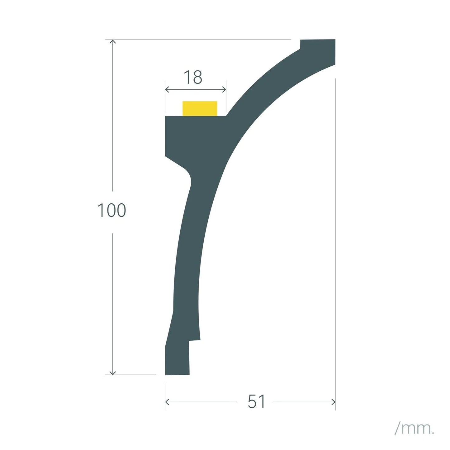 Zierleiste für LED-Streifen 2m Design