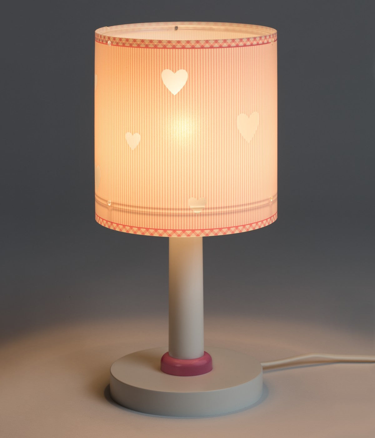 Kinder-Nachttischleuchte Hearts – Herzen Rosa