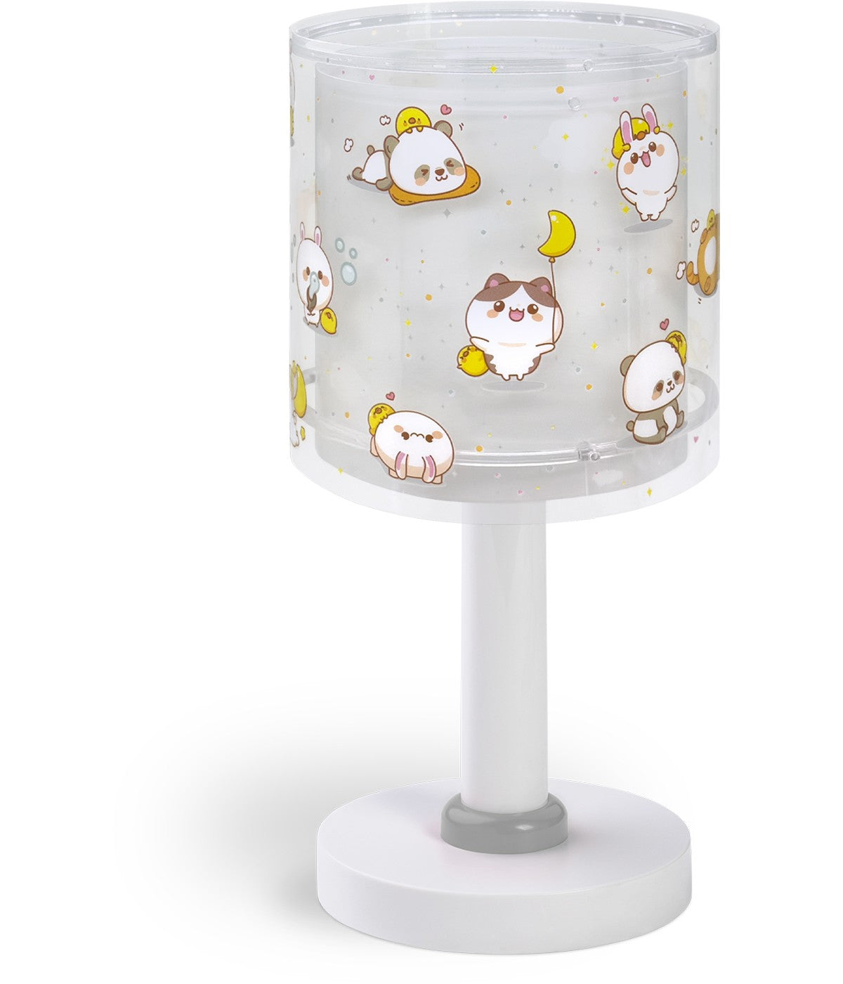 Kinder-Nachttischleuchte Kawaii Friends – Tiere Grau