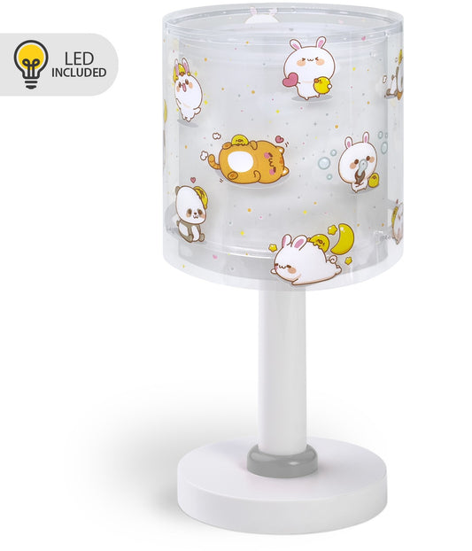 Kinder-Nachttischleuchte Kawaii Friends – Tiere Grau