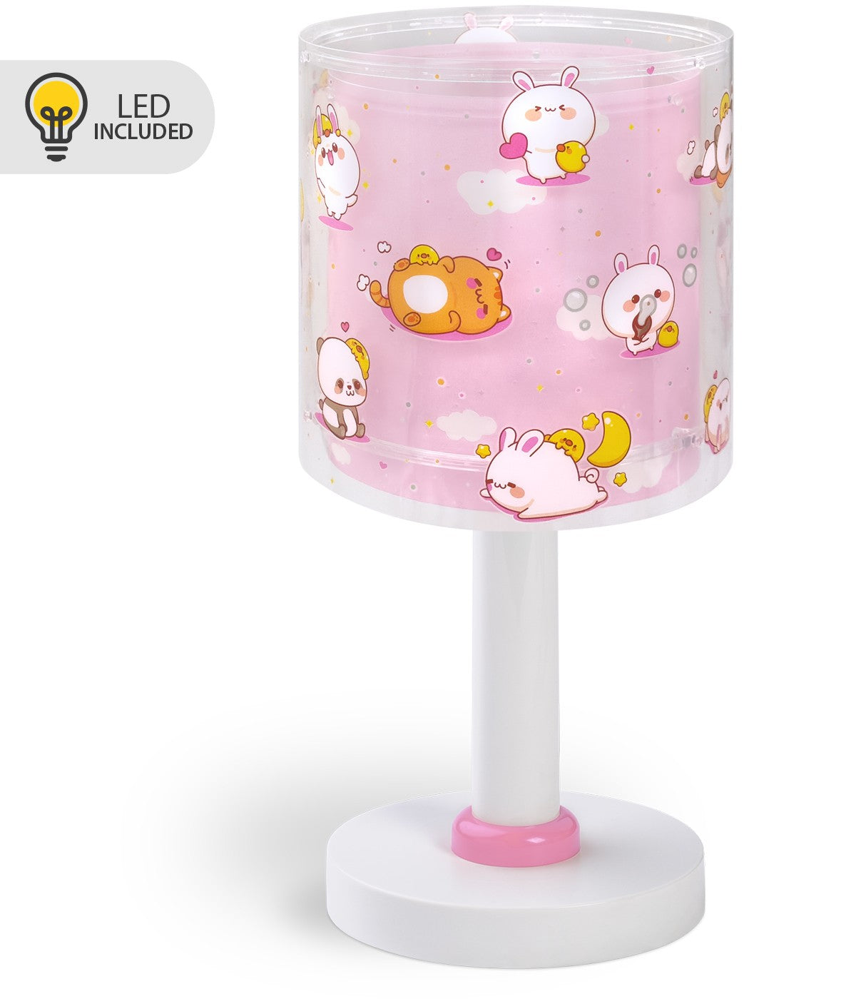 Kinder-Nachttischleuchte Kawaii Friends – Tiere Rosa