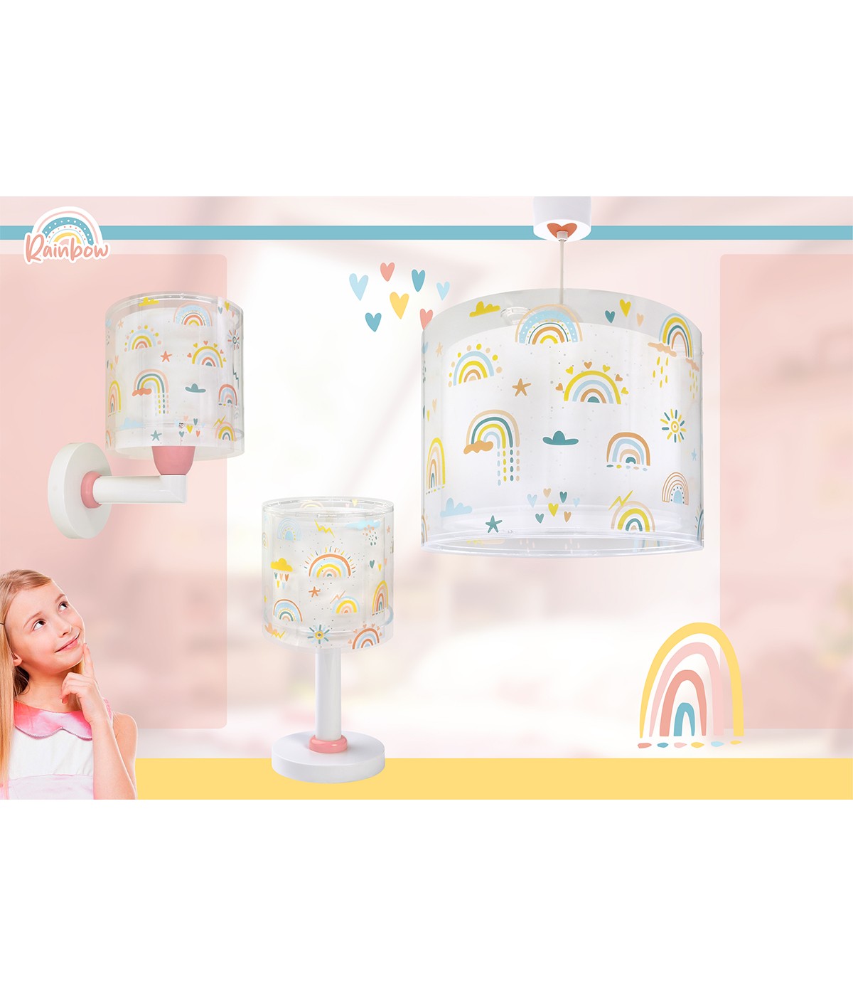 Kinder-Nachttischleuchte Rainbow – Regenbogen