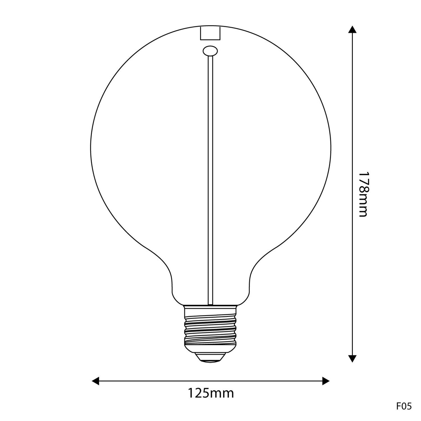 LED light bulb Magnetic Deco Line Globe G125 Smoky, 2.8W 90Lm E27 1800K (copy)