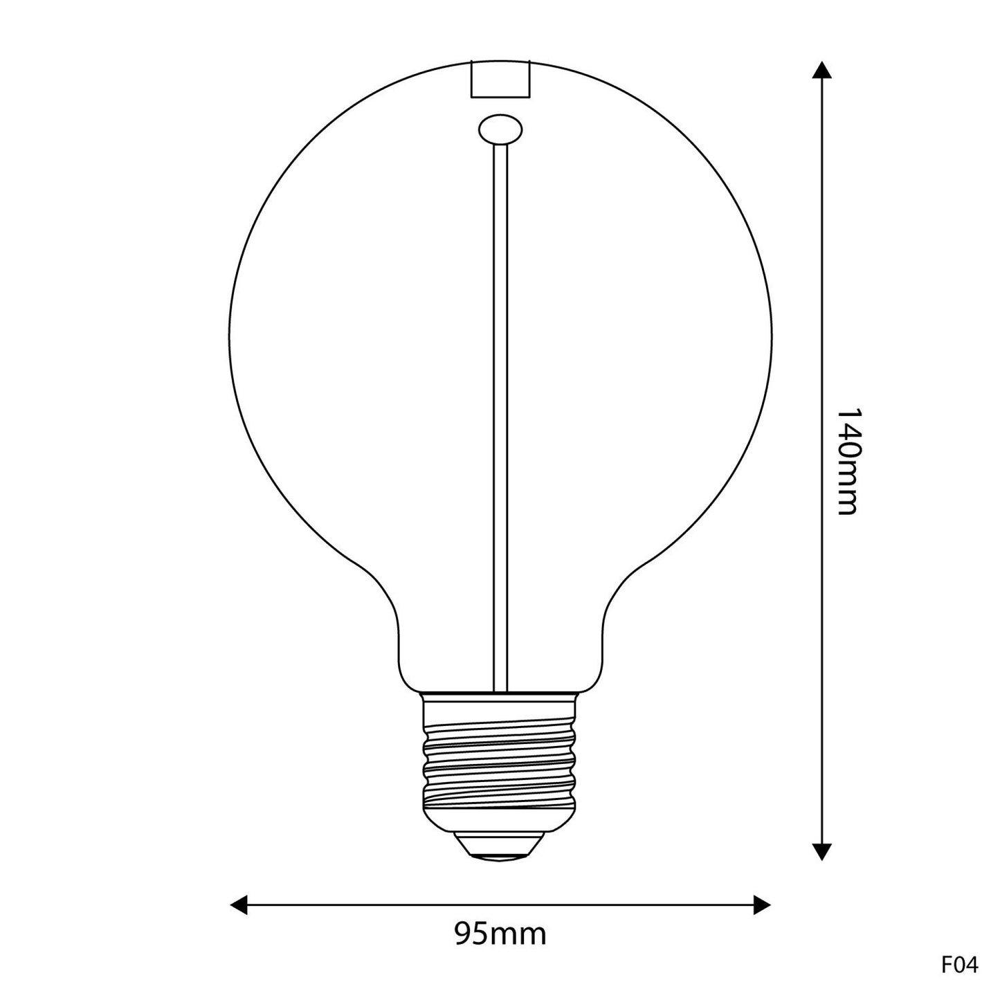Ampoule LED magnétique Deco Line Globe G95 Fumée, 2,2 W, 60 lm, culot E27, 1800 K