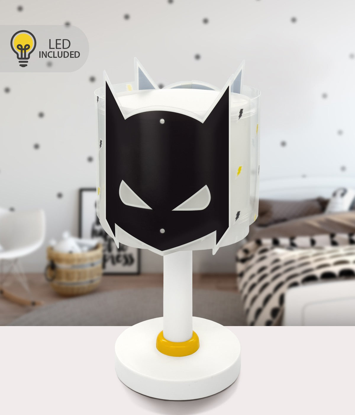 Kinder-Nachttischleuchte Dark Hero – Superheld