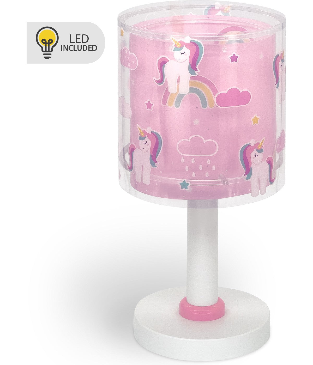 Kinder-Nachttischleuchte Unicorns – Einhorn Rosa