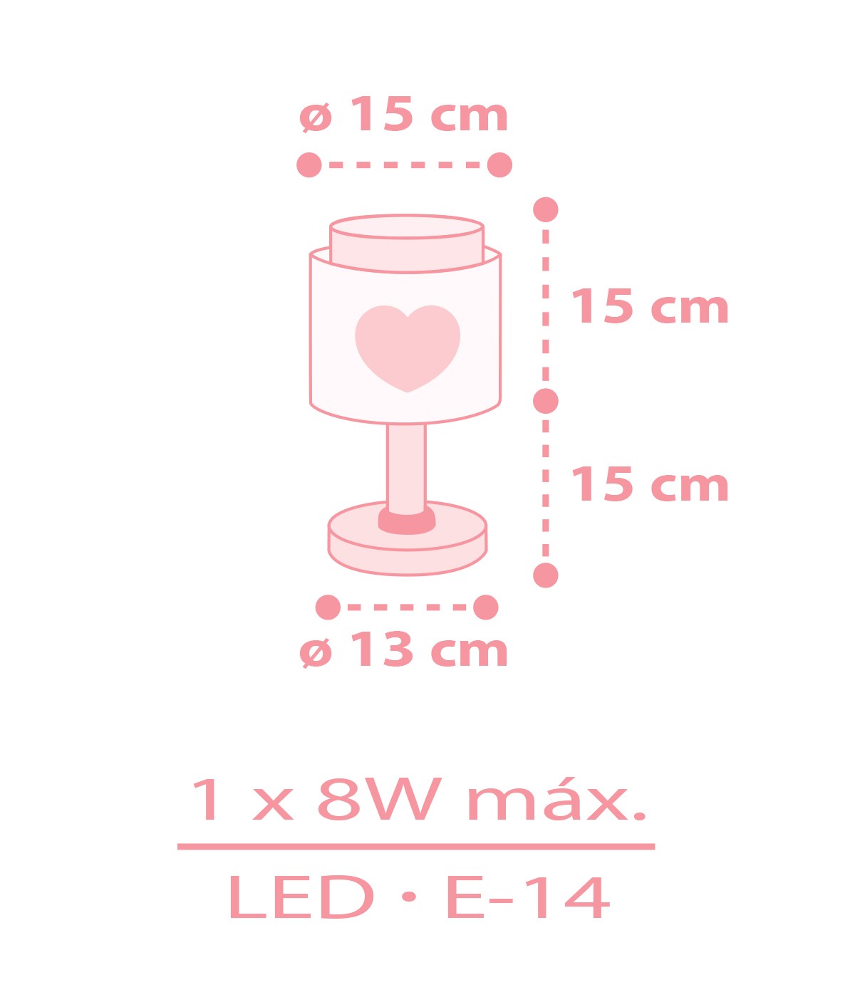 Kinder-Nachttischleuchte Baby Dreams – Herz Rosa