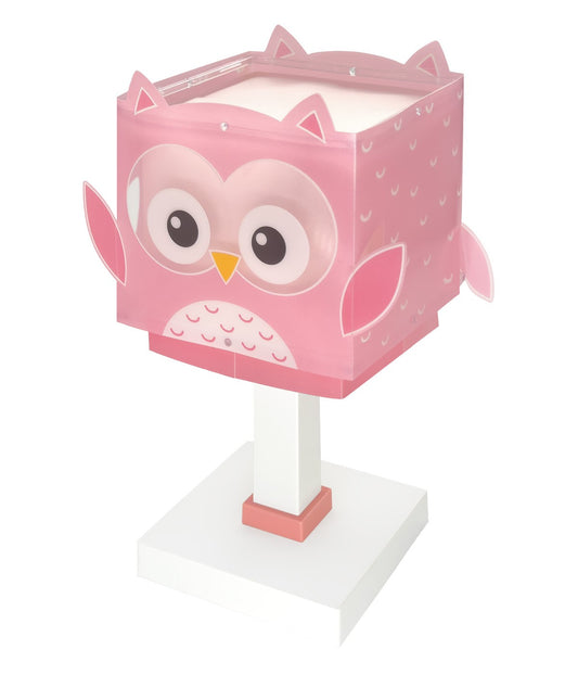 Kinder-Nachttischleuchte Little Pink Owl – Kleine Rosa Eule