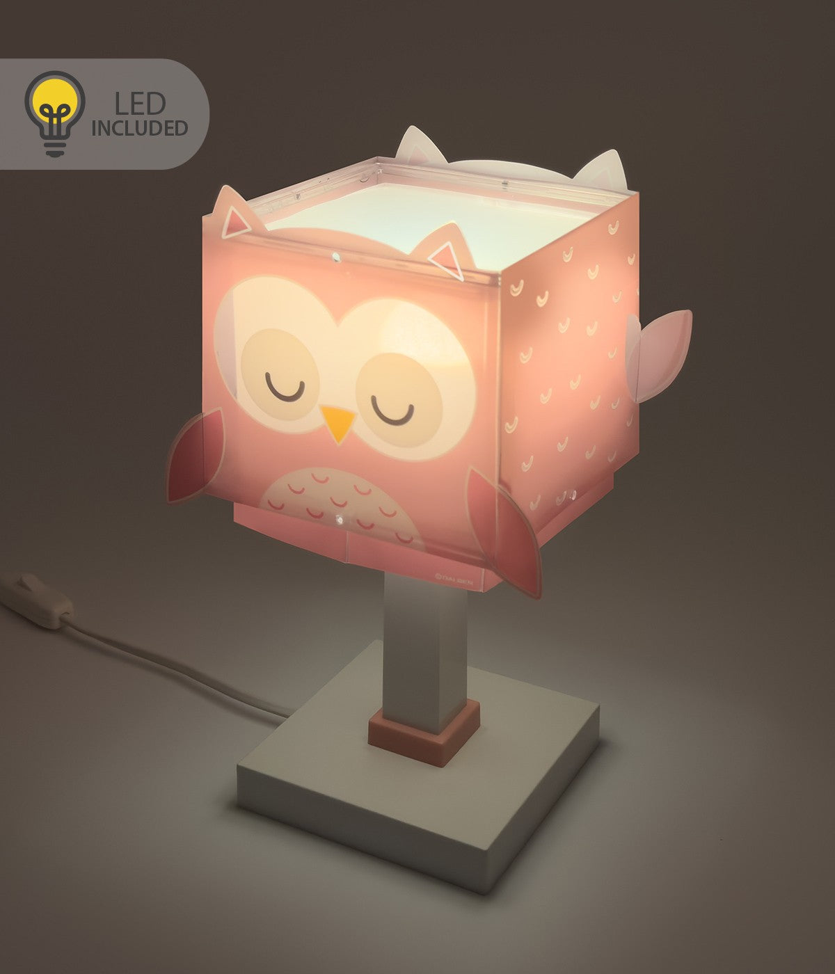 Kinder-Nachttischleuchte Little Pink Owl – Kleine Rosa Eule